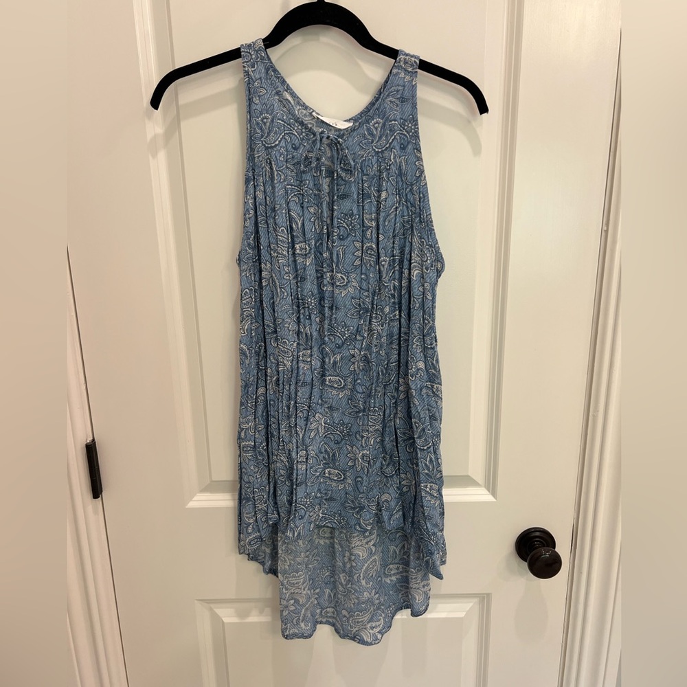 Lush Blue and White Tank Top